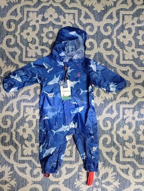 Joules Shark Puddle Jumper Rain Suit - Size 6-9 Months